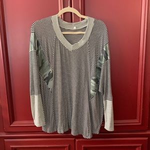 Camo and stripes dolman top